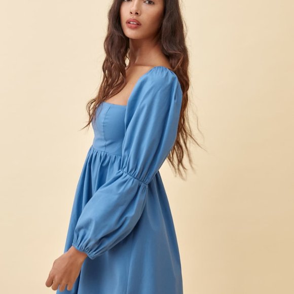Reformation Michaela Dress in Azure *NEW* - Picture 4 of 7